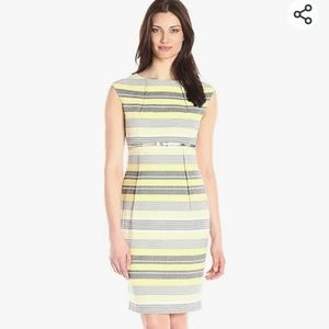 Calvin Klein Belted Striped Women's Sheath Dress 18w